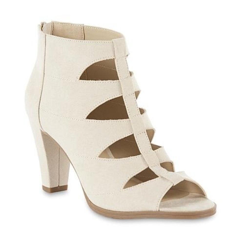 Ivory Open-Toe Bootie Heal